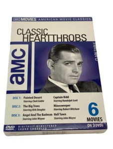 NEW American Movie Classics AMC Movies CLASSIC HEARTTHROBS 3 DVD SET 6 MOVIES - Picture 1 of 4