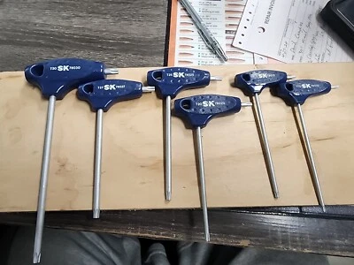 SK Torx T-HANDLE Set 6 TORX DRIVERDOUBLE SIDE SK 78001 MADE IN France T10 to T30 - Image 1 of 4