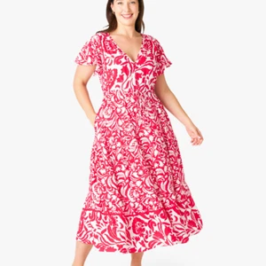 BOHO AUSTRALIA LADIES EMBER FLORAL MIDI DRESS -RED S8-S22 - Picture 1 of 5