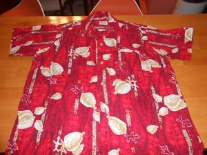 Vintage Hawaiian Tiki Polynesian Mens Shirt Monte Carlo Size Large - Picture 1 of 3