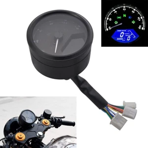 Universal Digital Gauge Motorcycle Speedometer Tachometer Odometer MPH KM/H - Foto 1 di 19