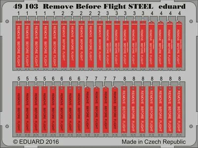 Eduard Fotoätzteile Remove Before Flight STEEL 1:48 Art. 49103 Flugzeug Aircraft