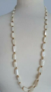 Perlmuttstein Halskette,  77 cm, Top! - Bild 1 von 7