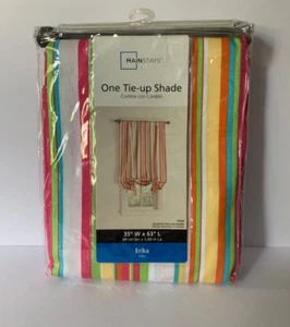 Home Trends Erika One Tie-Up Shade ERIKA Size 35Wx63L STRIPE RAINBOW NWT - Picture 1 of 11