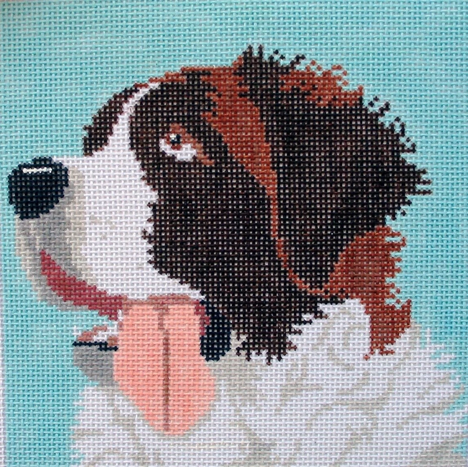 St. Bernard Hand Painted Needlepoint Canvas - Image 1 of 1