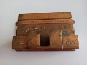 Vtg. Copper Plated Aladdin lamp Match, wick cleaner, Generator & Card Holder - Picture 1 of 2