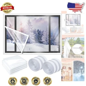 Thick Reusable Insulation Film - 75 x 79 Inch Window Cover Kit for Winterizing - Picture 1 of 10