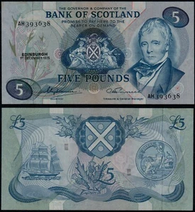 SCOTLAND BANK OF SCOTLAND 5 POUNDS (P112c) 1975 PREFIX AH UNC - Picture 1 of 1