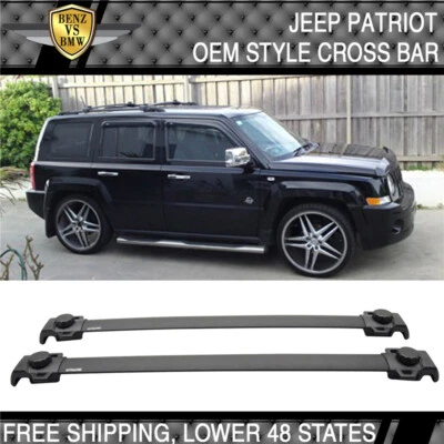 Fits 07-17 Jeep Patriot OE Style Roof Rack Cross Bar Crossbar Black ABS Foto 1 de 4