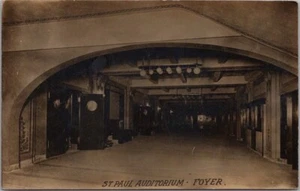 C1910s ST. PAUL, Minnesota RPPC Foto Real Postal "AUDITORIO - VESTÍBULO" Sin Usar - Imagen 1 de 2