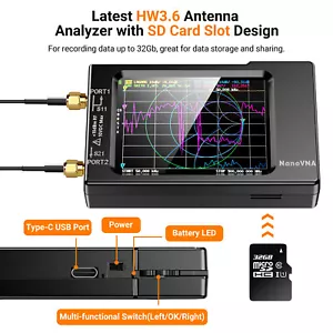 Nanovna-H Vektor-Netzwerk-Analysator 10KHz-1.5GHz HF VHF UHF Antennenanalysator - Bild 1 von 23