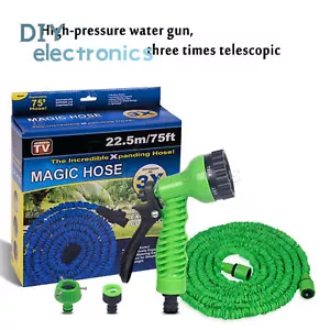 25FT-150FT Expanding Expandable Compact Garden Hose Pipe Spray Gun US - Picture 1 of 12