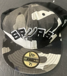 5950 San Antonio Spurs Gorra Ajustada 7 3/8 Camuflaje Sombrero/Gorra - Usada - Imagen 1 de 4