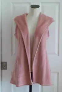 UGG Dusty Pink Plush Open Hoodie Vest Jacket Coat M L Sample, never worn/sold! - Picture 1 of 8