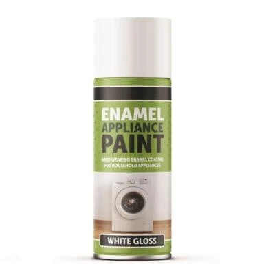 WHITE GLOSS ENAMEL APPLIANCE SPRAY HEAT RESISTANT QUICK DRYING PAINT 400ML - Image 1 of 3