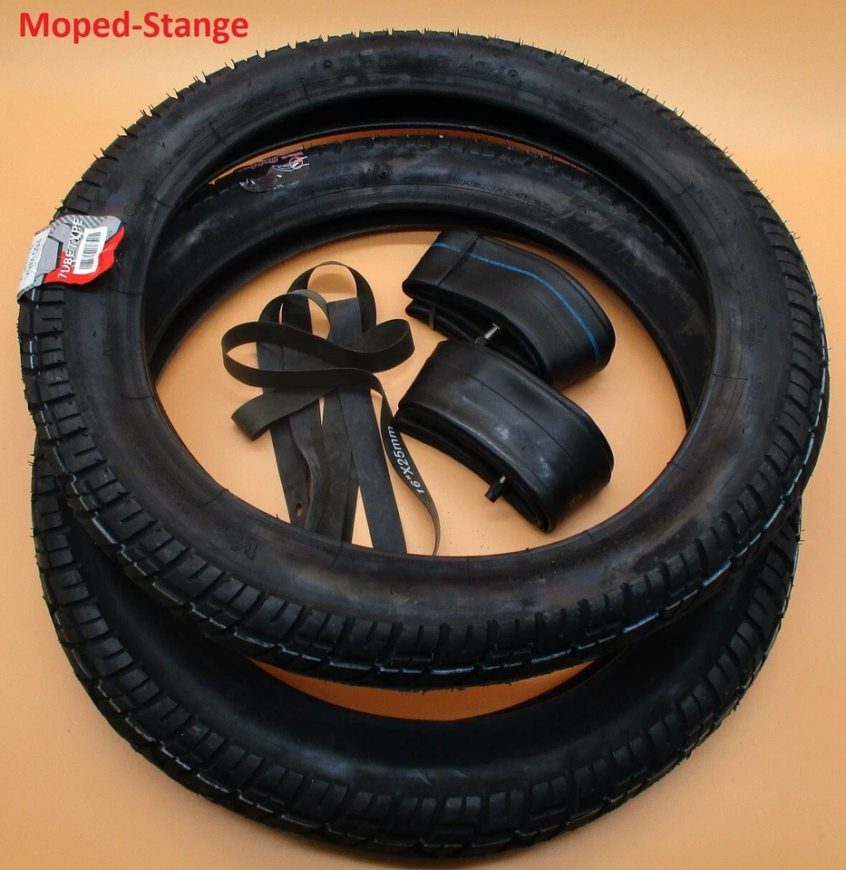 Simson Schwalbe Star S50 S51 S70 S53 Habicht Set 2x Reifen Schlauch  VRM 094 - Bild 1 von 2