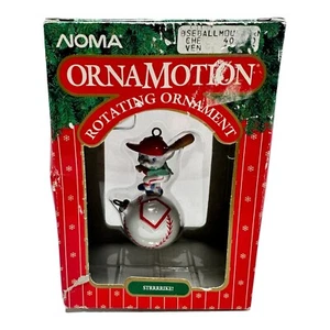 Noma Ornamotion Strrrrike Mouse Béisbol Árbol de Navidad Adorno Huelga De Colección 1989 - Imagen 1 de 10