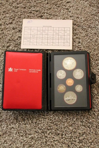 1982 Canada 7 Coin Silver Double Dollar Prestige Mint Set Proof Like Canadian Cover