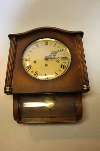VTG 8 Day F. Mauthe/Jaccard Wall Chime Clock German Key & Pendulum Needs Service Cover