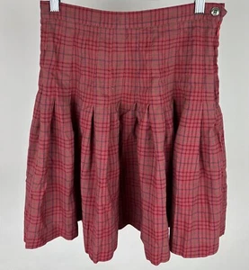 "Minifalda plisada GAP vintage años 90 26"" cintura alta rosa salmón a cuadros preppy retro" - Imagen 1 de 9