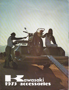 Vintage 1973 Kawasaki Motorcycle Accessories Dealer Brochure RARE - Bild 1 von 2