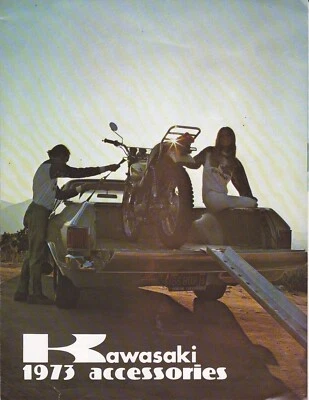 Vintage 1973 Kawasaki Motorcycle Accessories Dealer Brochure RARE - Image 1 of 2