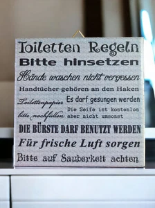 Azulejo con motivo azulejo con imagen imagen decorativa reglas de inodoro (061DP) idea de regalo azulejo - Imagen 1 de 7