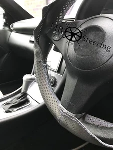 Für Vauxhall Meriva B 10 + Grau Perforiert Leder Lenkrad Abdeckung Doppel St - Picture 1 of 1