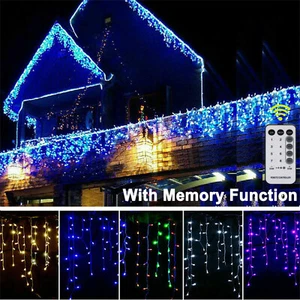 Indoor Outdoor Curtain Icicle Lights Wedding Party LED Fairy Christmas 13~130 ft - Picture 1 of 22