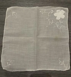 Taschentuch Taschentuch Vintage Leinen weiß 11,5" eckig Hochzeit antik wunderschön! - Bild 1 von 6