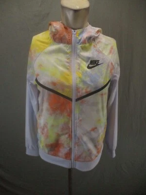 NIKE TECH tamanho L meninas tie-dye suporte colarinho bolso atlético corta-vento 954 - Imagem 1 de 4