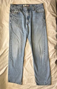 Vintage Levis 505 Blue Denim Jeans Herren 36x34 Regular Fit Straight Cowboy Arbeit - Bild 1 von 6