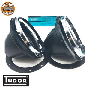 Pair Tudor 7" Halogen Sealed Beam Plastic Headlight Headlamp Bowl Kit - Picture 1 of 2