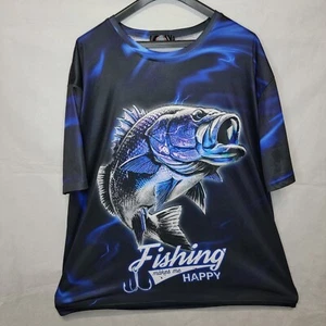 FISH NICE Angeln macht mich glücklich - GRAFIK ALL OVER SHIRT (XXL) - Bild 1 von 5
