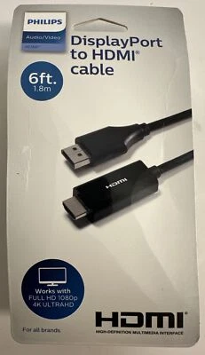 Philips Audio/Video Display Port to HDMI Cable, 6ft, SWV9216G/27 - Image 1 of 3