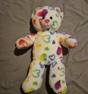Build A Bear Workshop Regenbogen Herz Bär Plüschtier Stofftier ca. 18 Zoll - Bild 1 von 3