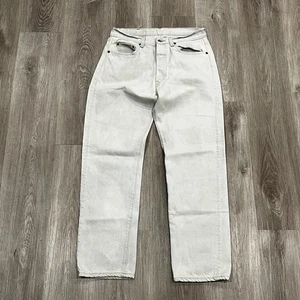 Vintage 80s Levi's 501 Made in USA Straight Leg White Denim Jeans 31x29.5 - Picture 1 of 9