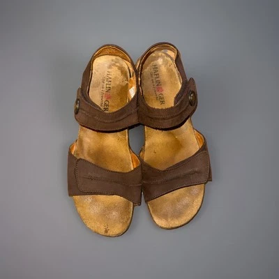 Sandalias de vestir Patricia HAFLINGER para mujer 42 talla 11 de EE. UU. gamuza moca cuero tostado Foto 1 de 4