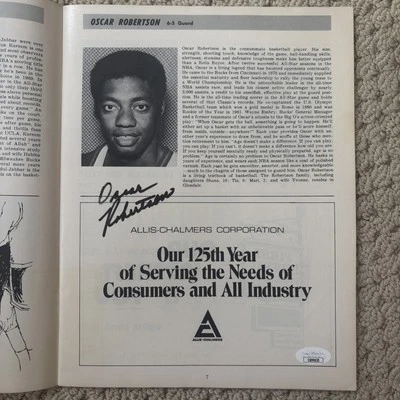 Oscar Robertson Signed Milwaukee Bucks Phoenix Suns 1973 Program JSA Auto HOF￼ - Image 1 of 3