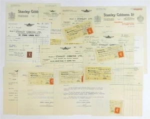 GB Stanley Gibbons Stamp Receipts. Small bundle 1939 - 1959. - Picture 1 of 14
