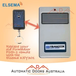 ELSEMA KEY-301 GENUINE GARAGE DOOR REMOTE - REPLACES FIRMADOOR FMD1 FMD-1 - Picture 1 of 1