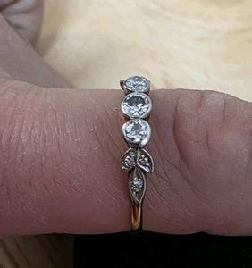 Antique Art Deco Old Cut Diamond Ring, 18ct Gold/Platinum Approx 18mm - Picture 1 of 8