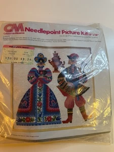 Vintage Columbia-Minerva Needlepoint Picture Kit 18x18 Russian Folk Figures ungeöffnet - Bild 1 von 2