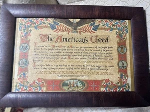 Antiker William Tyler Page "The American's Creed" Farbdruck - gerahmt - Bild 1 von 18