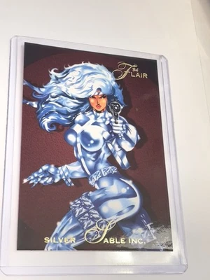 1994 MARVEL FLAIR Silver Sable Card #50 - FREE SHIPPING - Image 1 of 2