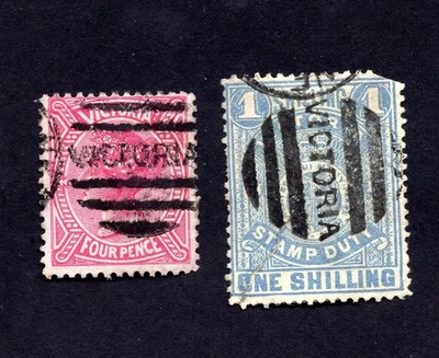 Victoria 1882-96 group of stamps SG#206a+256c used CV=21.7$ - Image 1 of 2