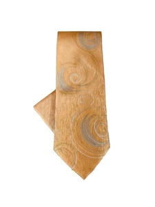 Enrico Capucci Men's Tie and Hanky Set Light Orange Silver 100% Silk 4" Wide - Picture 1 of 6