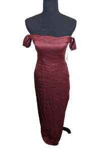 Vestido BHLDN Anthropologie Palmer Fuera del Hombro Ajustado Midi abertura Talla XS de EE. UU. - Imagen 1 de 14