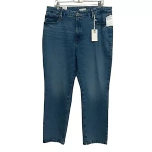 Good American Jeans Femme Taille 15 Jambe Droite Bon Vintage Medium Lavage NEUF - Photo 1 sur 11