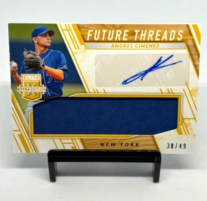 2019 Elite Extra Edition Future Threads Signatures Gold /49 Andres Gimenez Auto - Picture 1 of 2